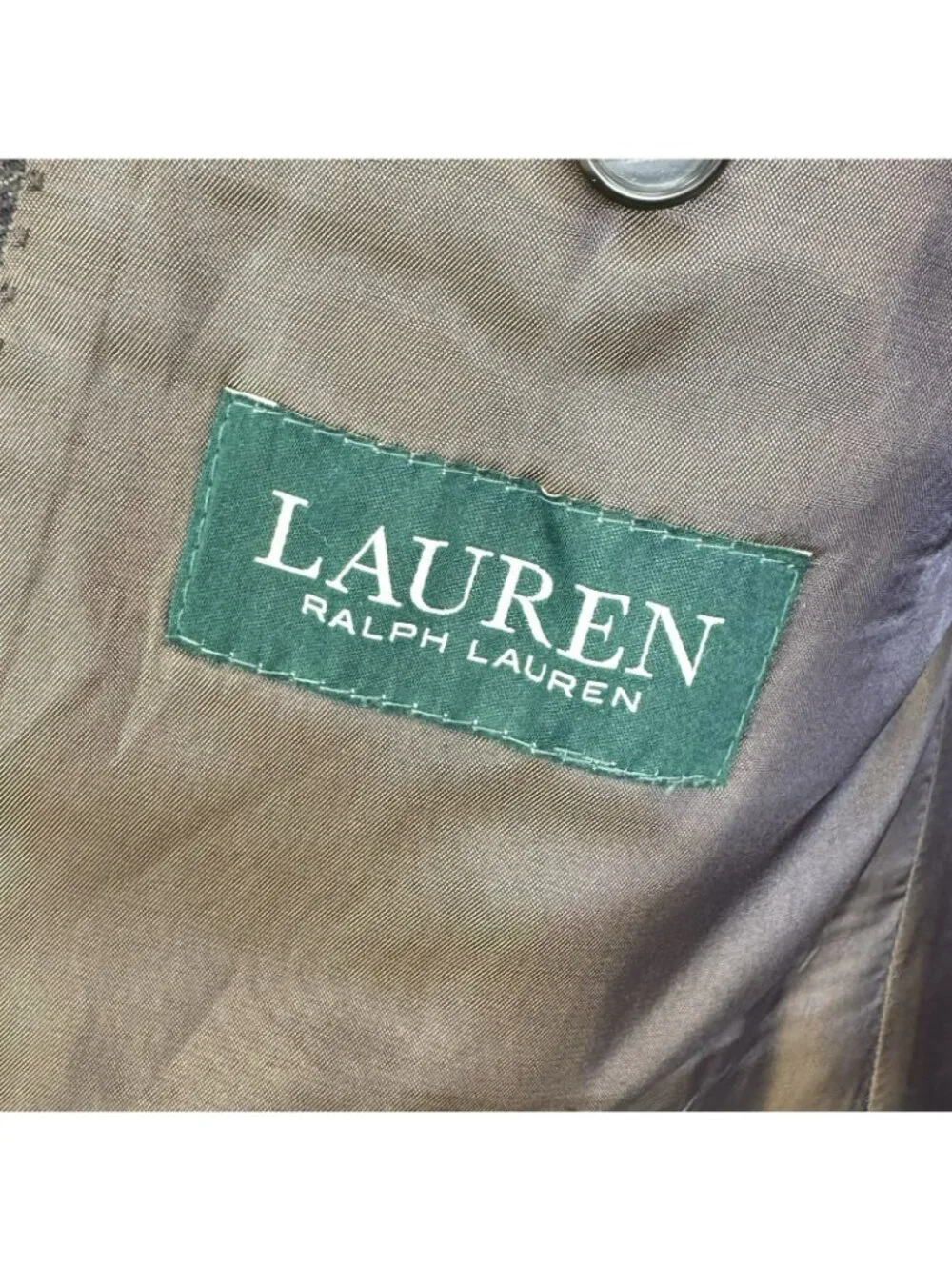 Lauren Ralph Lauren 100% Wool Brown Windowpane Plaid Blazer Mens Size 50R